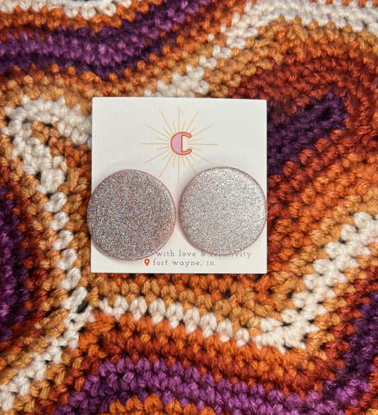 Holographic Glitter Earrings - Large