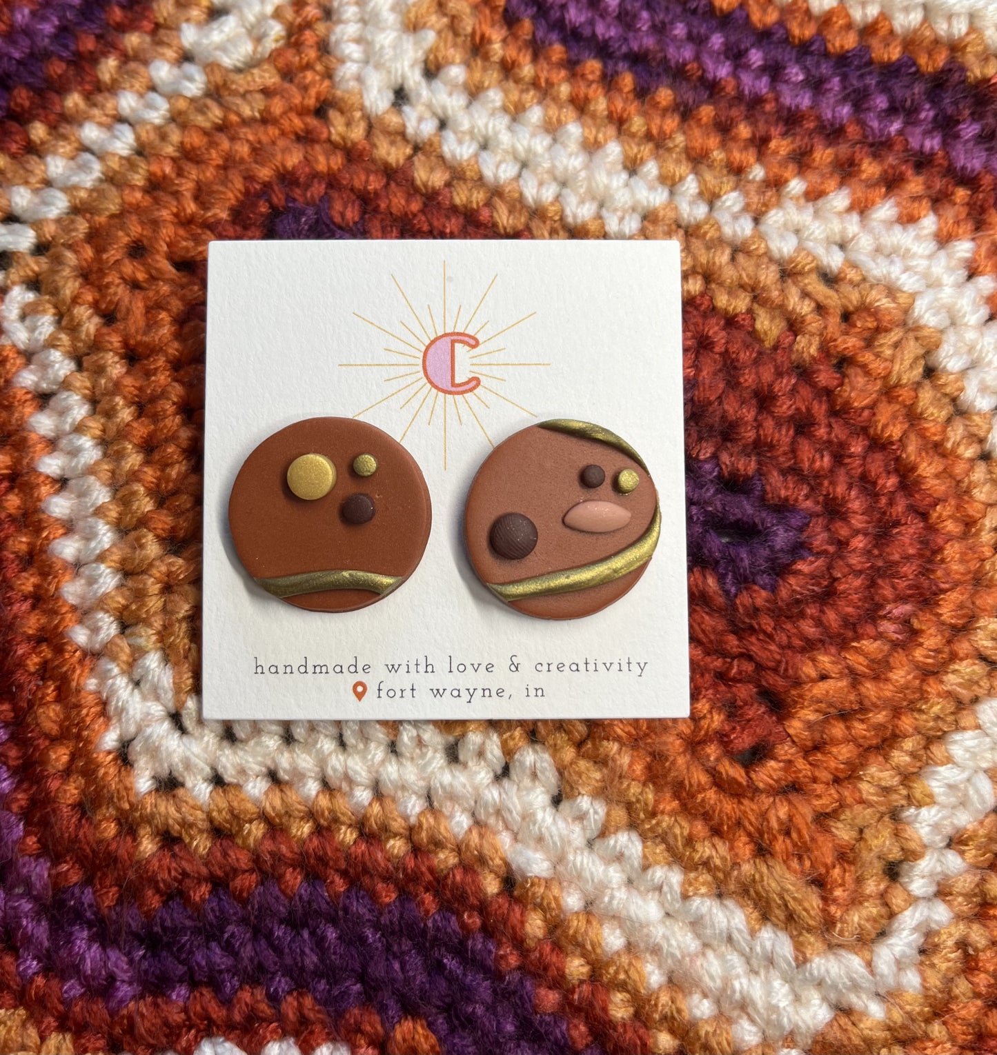 Boho Abstract Studs - Medium