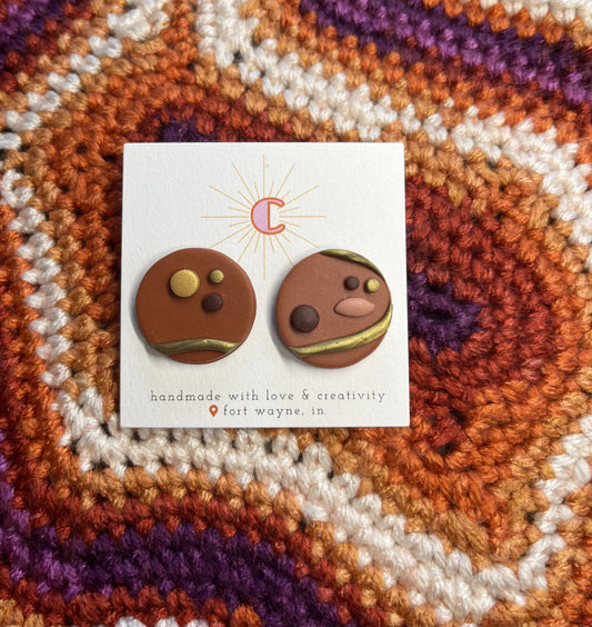 Boho Abstract Studs - Medium