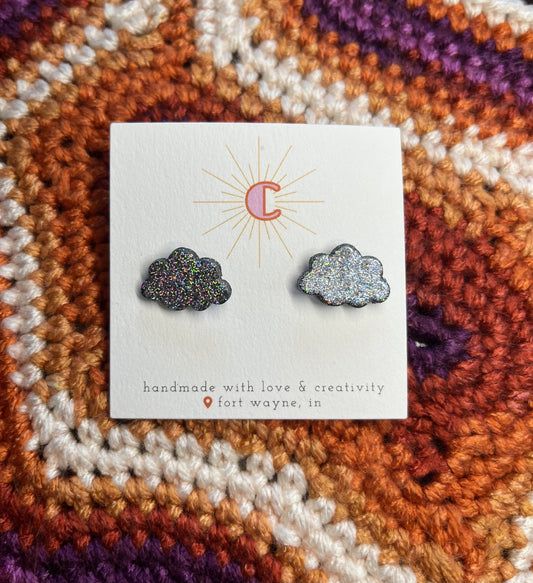Holographic Glitter Cloud Earrings