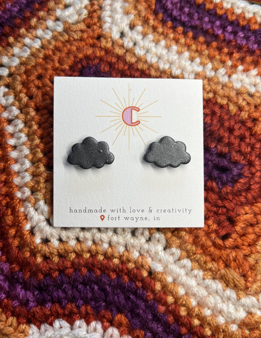Graphite Grey Cloud Earrings