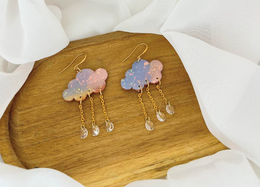 Opal Sunset Series: Crystal Raincloud Earrings
